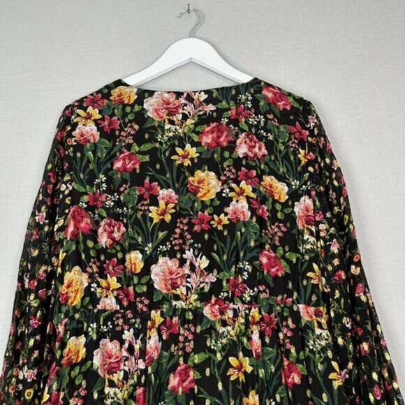 J.Crew Womens Dress Extra Large Tie Front Lurex Floral Maxi Cottagecore Prairie - Picture 11 of 15